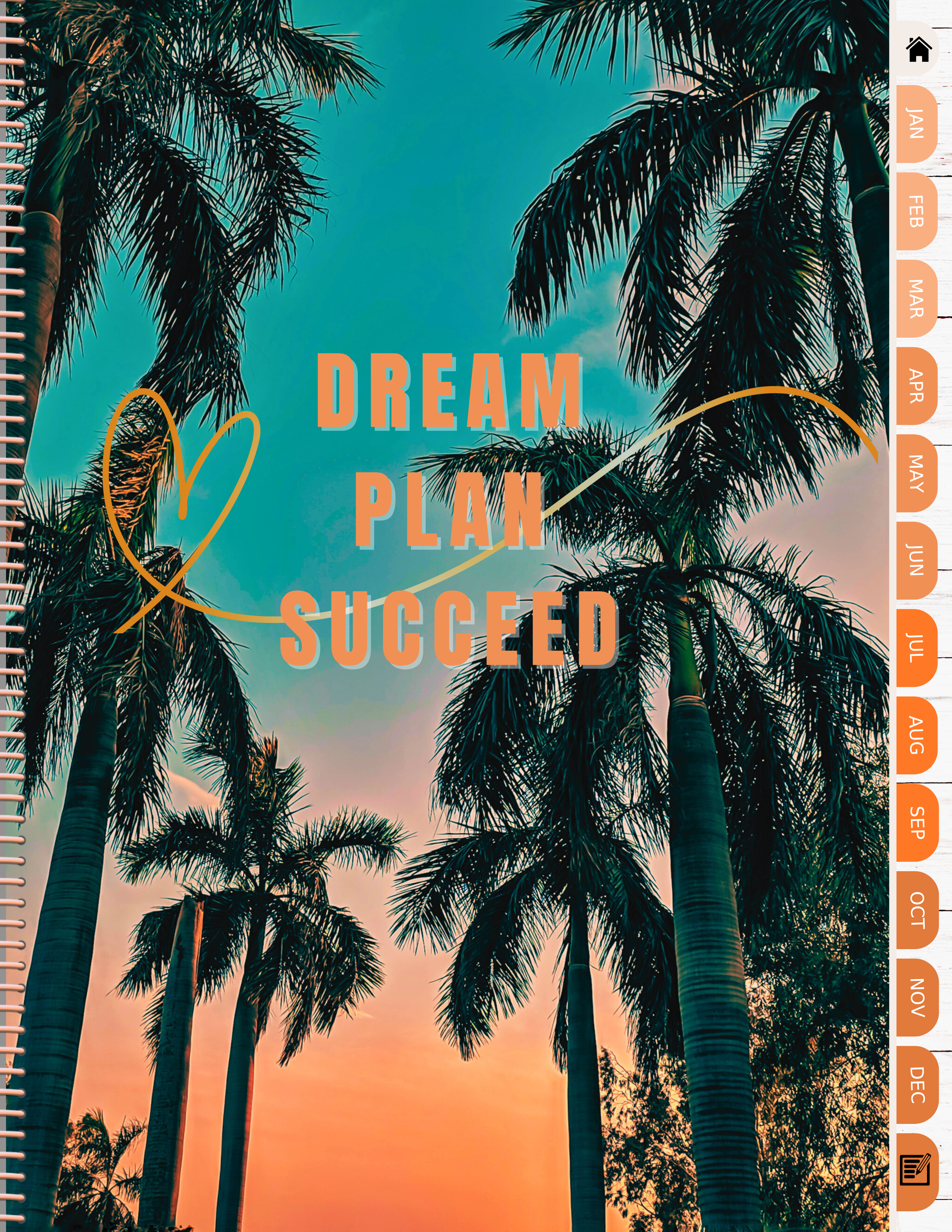 Sunset Serenity: Palm Tree Paradise Planner